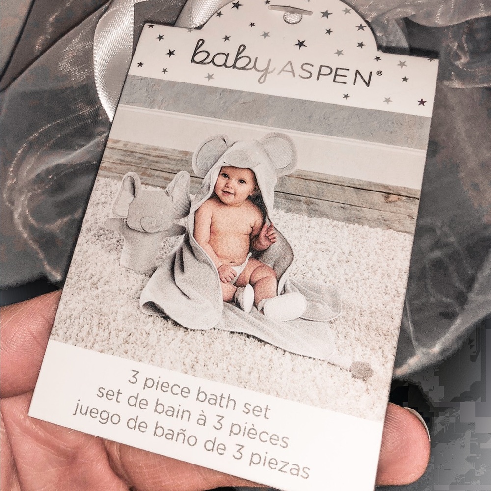Baby Aspen : Piece Bath Set - Gray Elephant